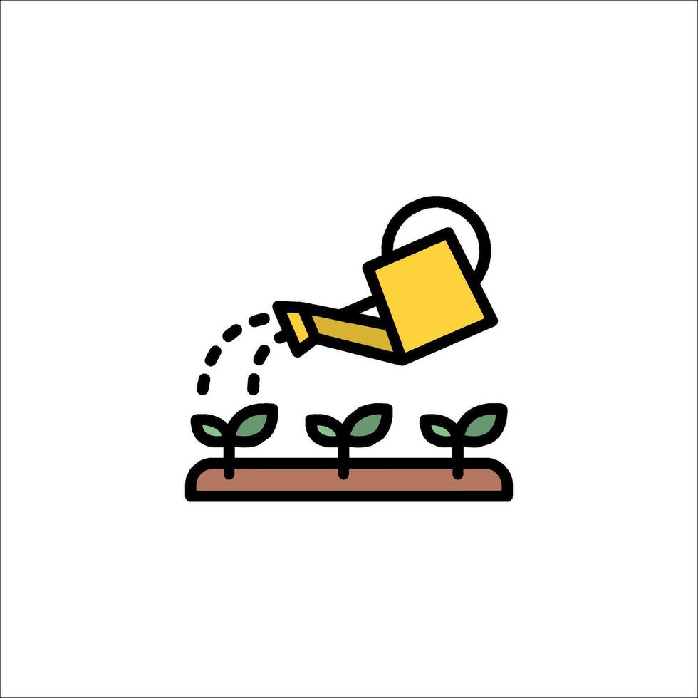 A watering can is watering a plant vector