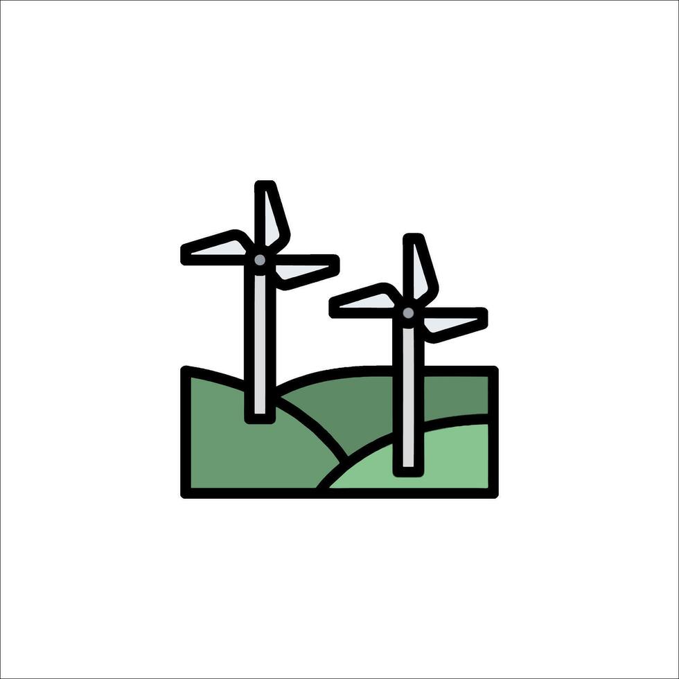 Wind turbines icon illustration vector