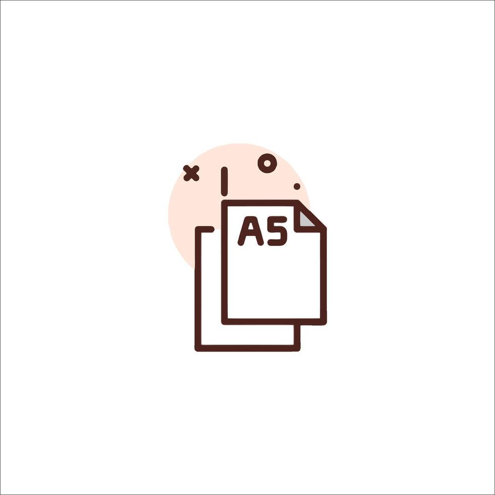 A5 file icon with a white background vector