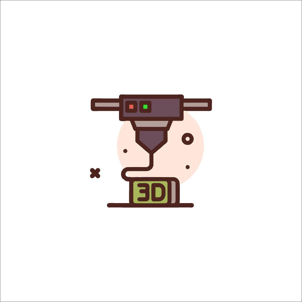 3d printing icon illustration vector