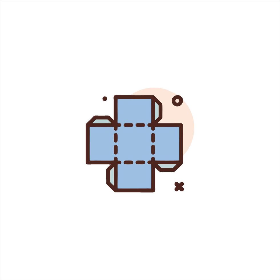 A blue square with a cross on it vector