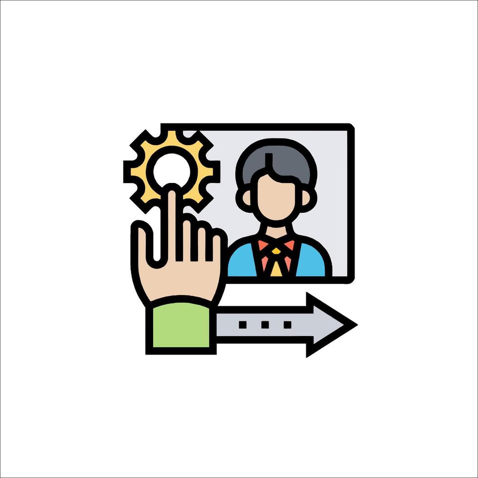A hand pointing to a person in a photo vector