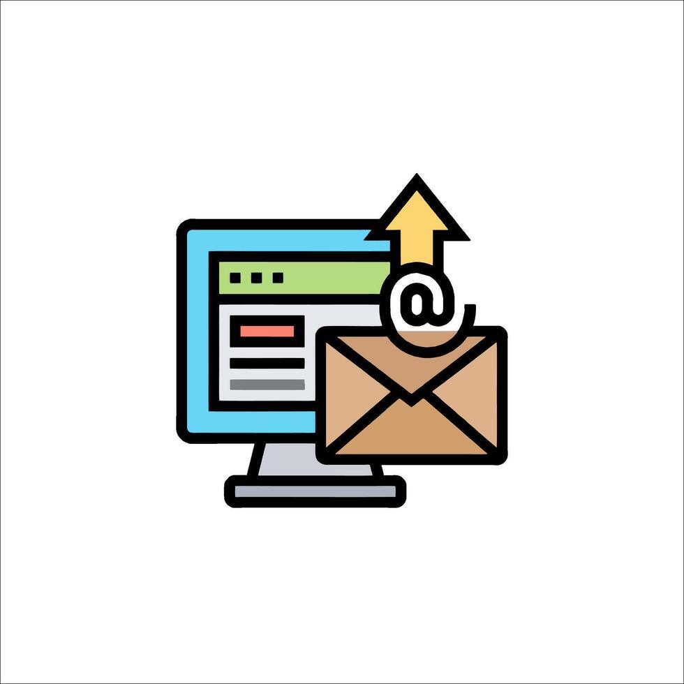 Email icon with an arrow and envelope vector