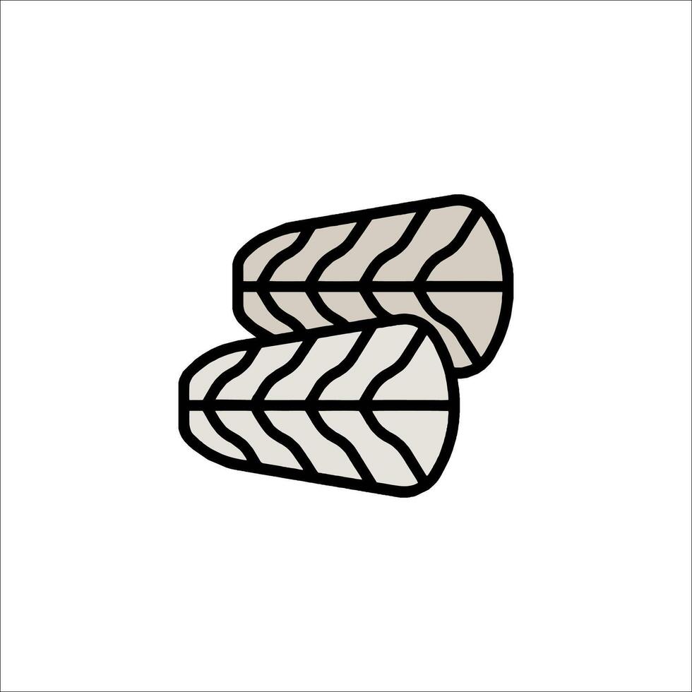 A black and white illustration of two pieces of meat vector