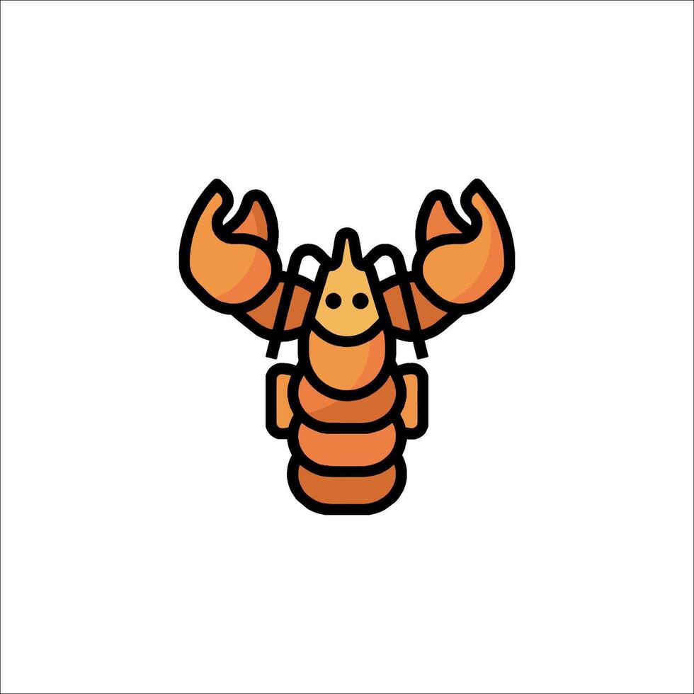 A cartoon lobster icon on a white background vector