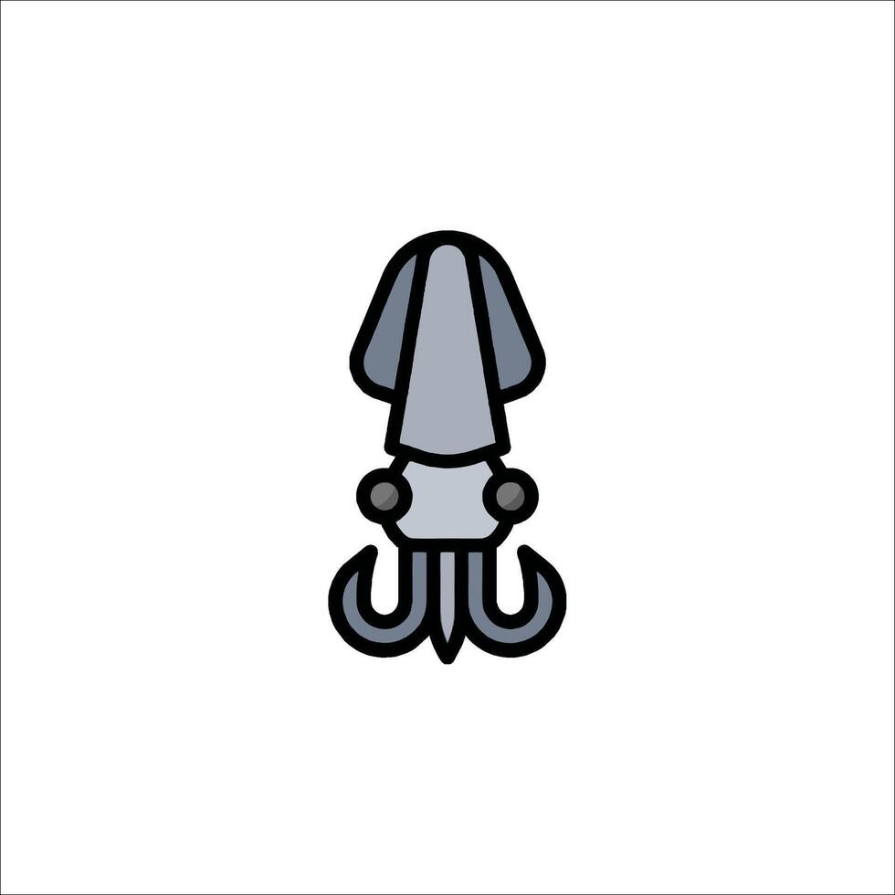A squid with a long tail on a white background vector