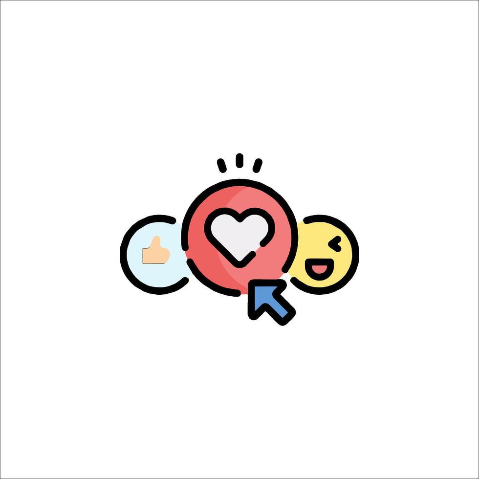 A heart and a smiley face icon with a heart vector