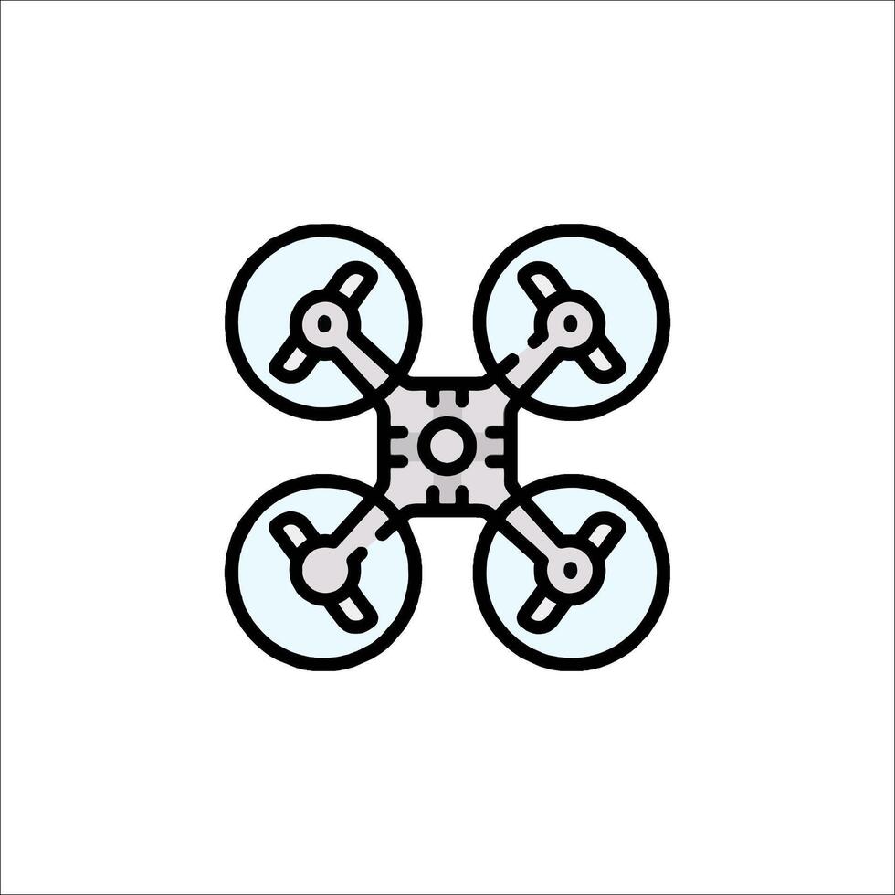 A drone icon with four propellers vector