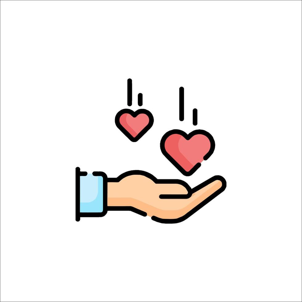 A hand holding a heart icon vector