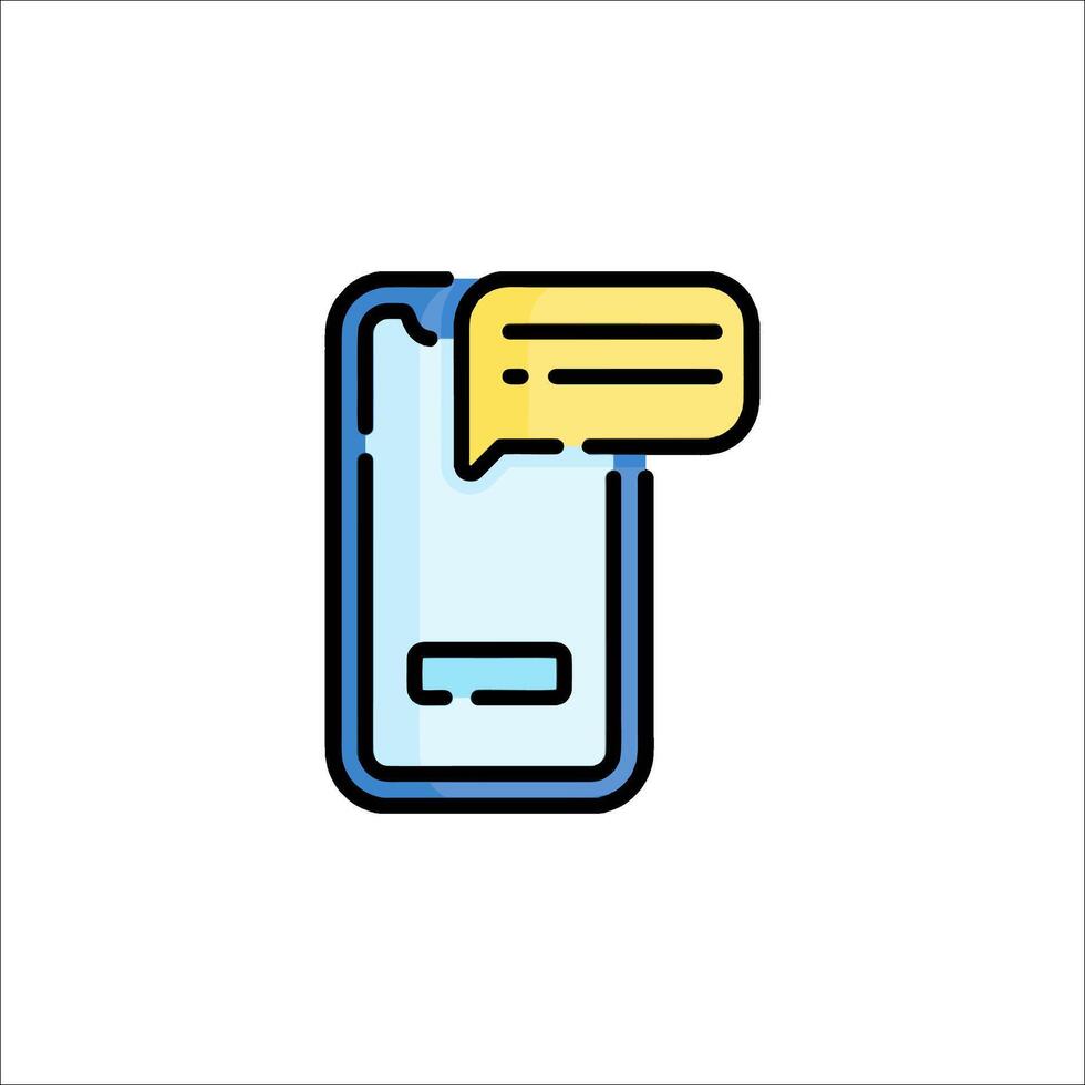 A phone with a speech bubble icon vector