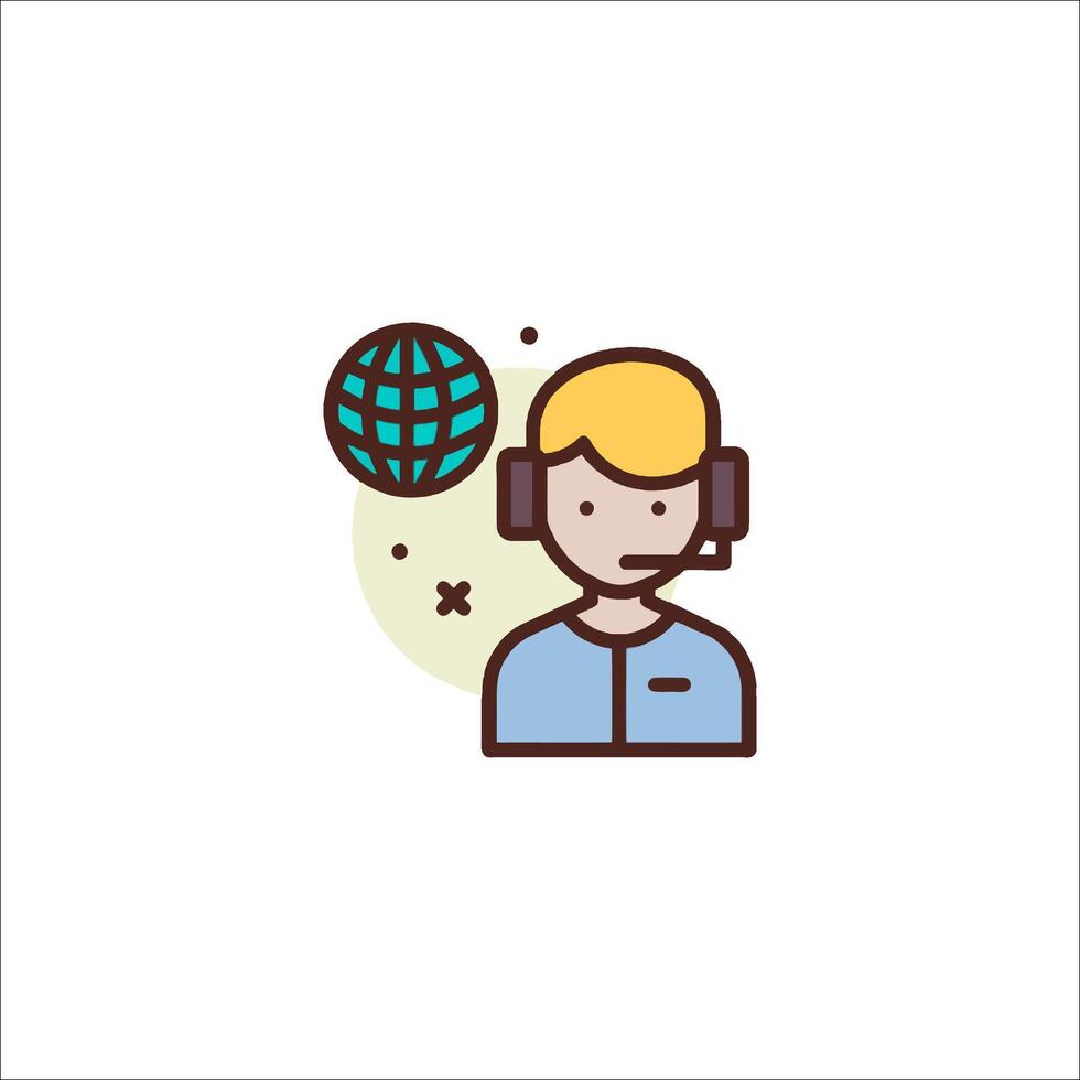Call center agent icon illustration vector