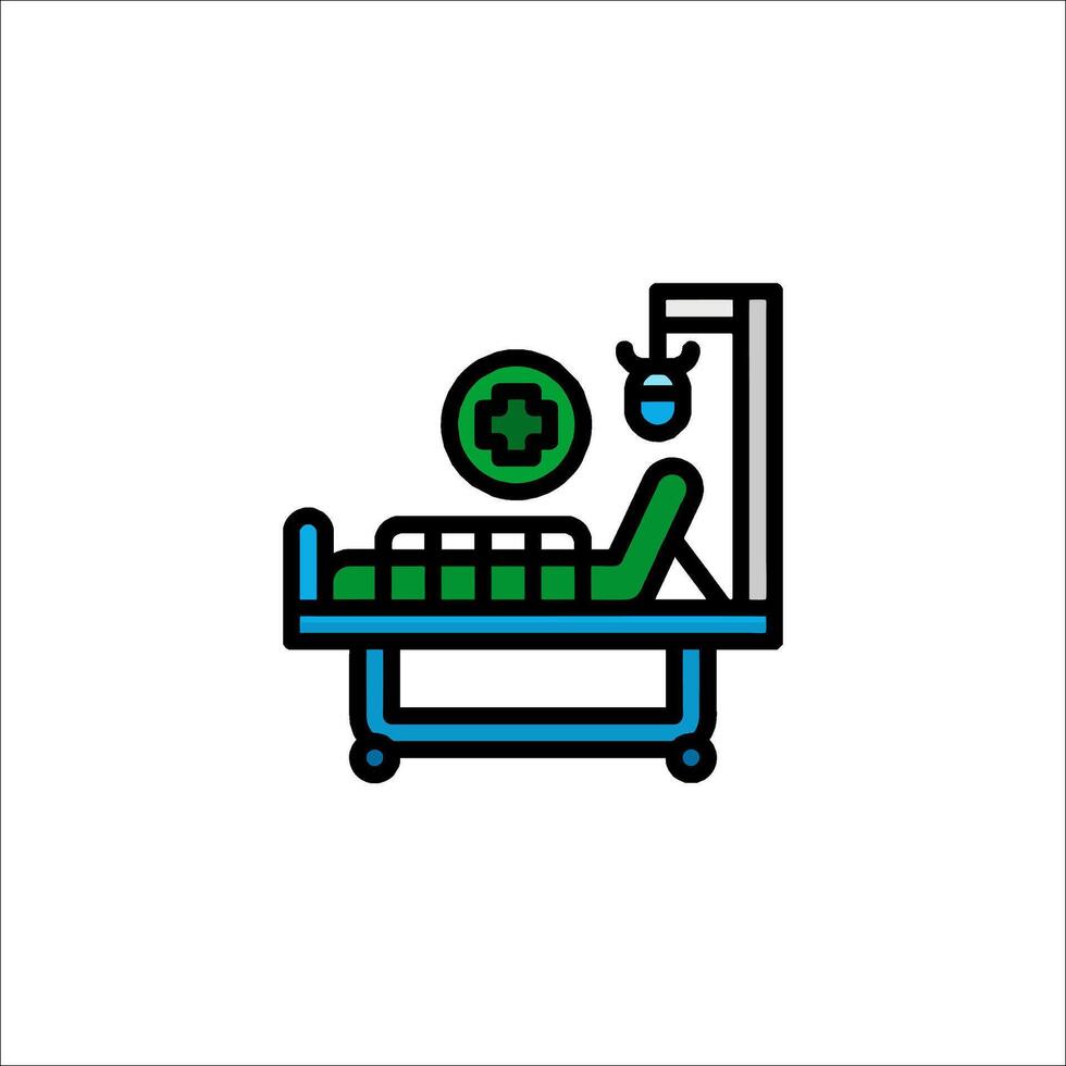 Hospital bed icon, line icon, illustration vector
