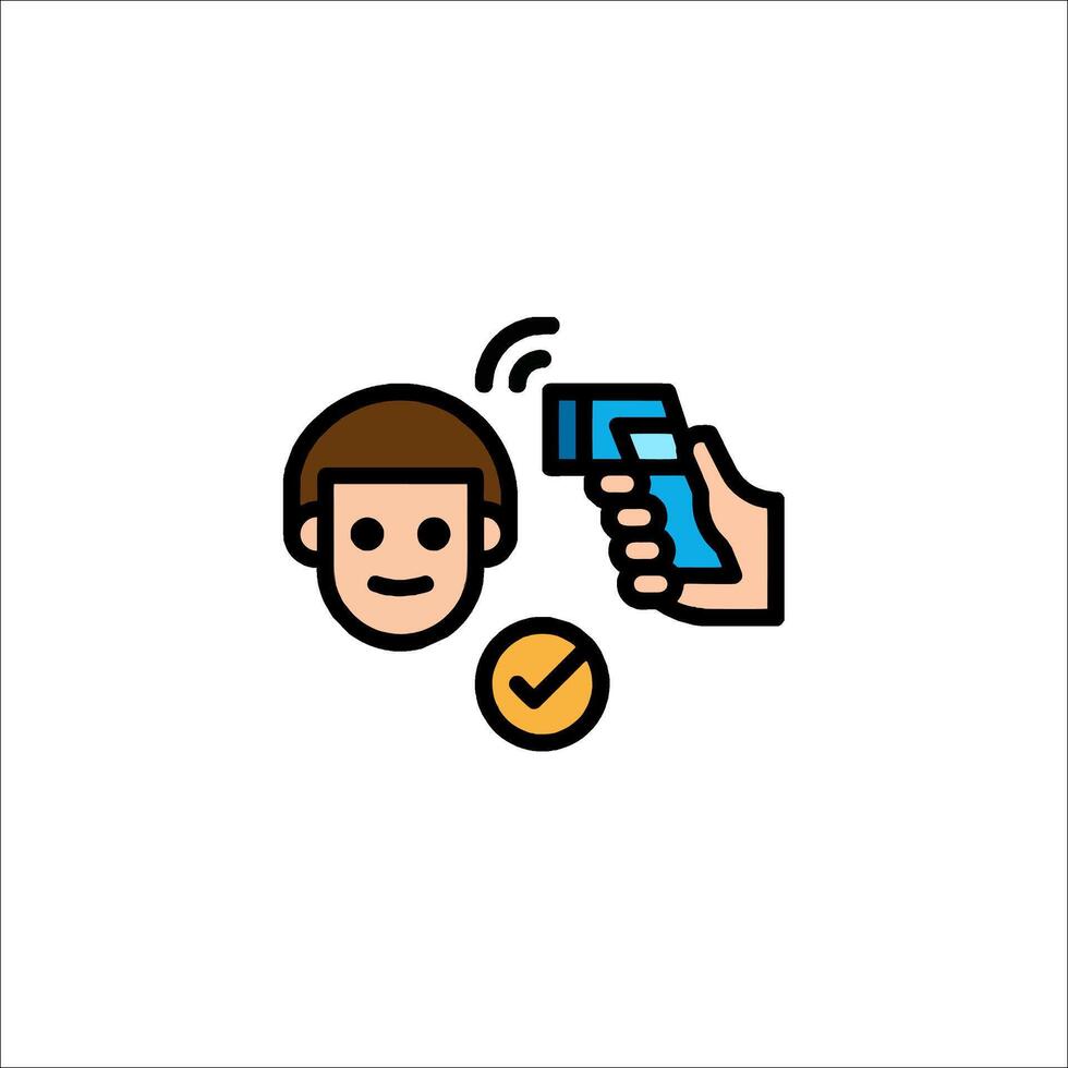 A man holding a phone and a check mark vector