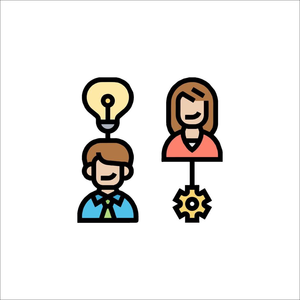 Business people with light bulb icon vector