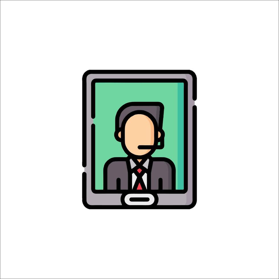 A man in a suit and tie is on a phone screen vector