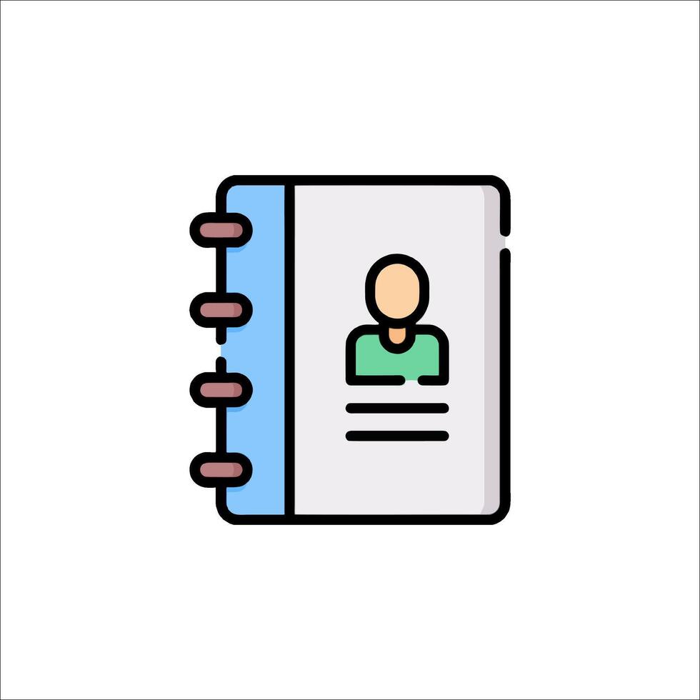 A person is in a notebook icon vector