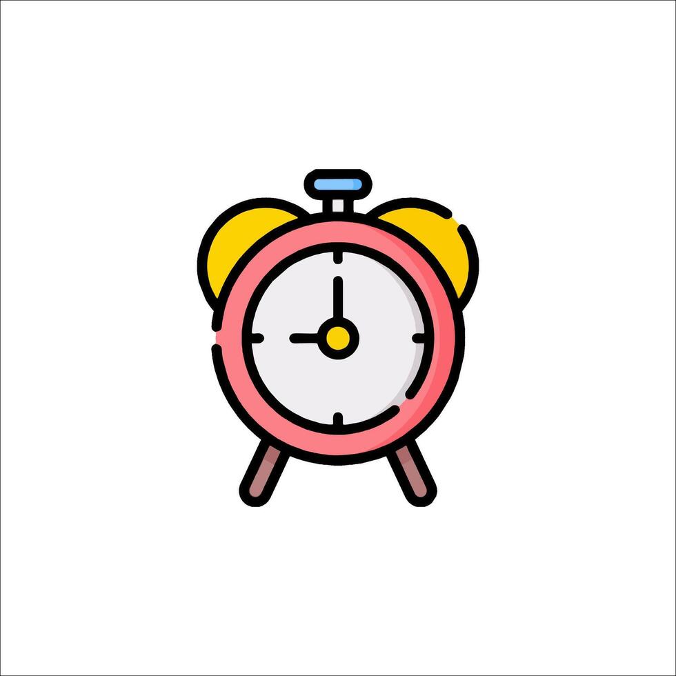 An alarm clock icon in a flat style vector