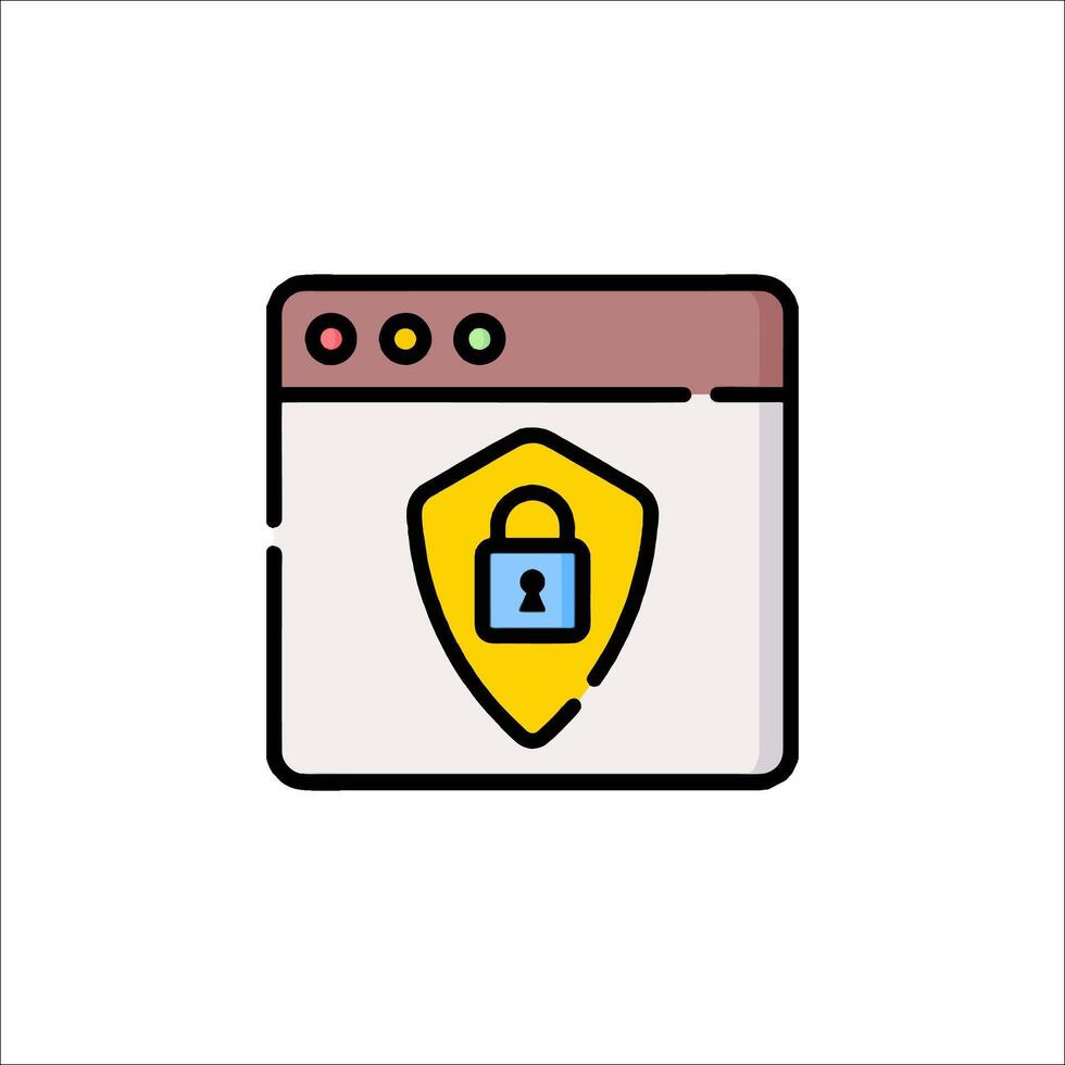 A web page with a padlock icon vector