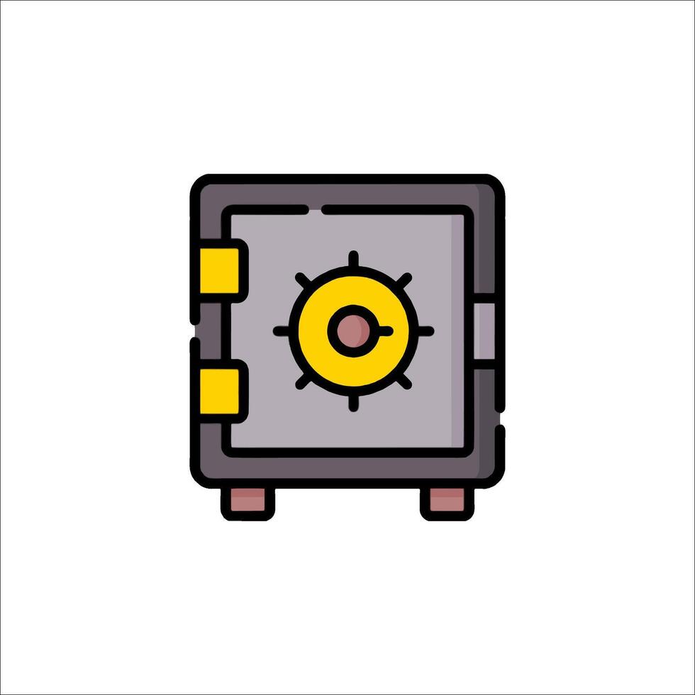A bank safe icon in a flat style vector