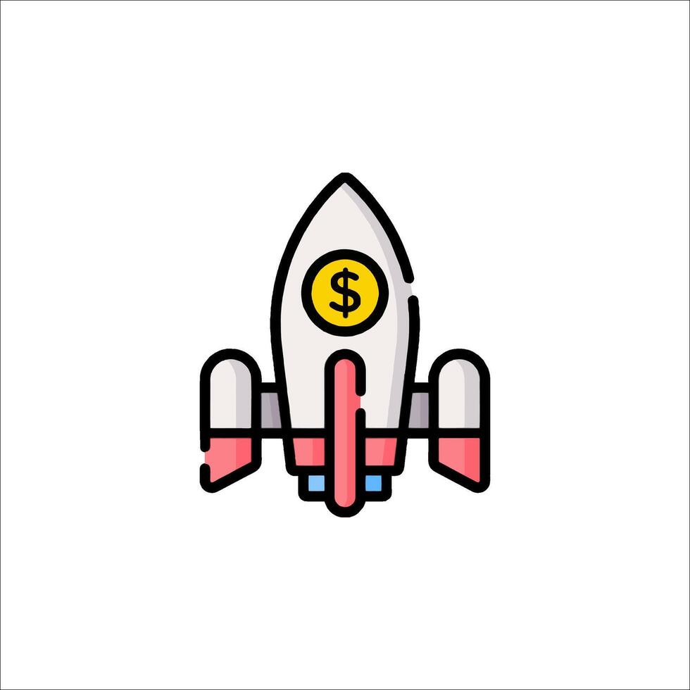 A rocket with a dollar sign on it vector