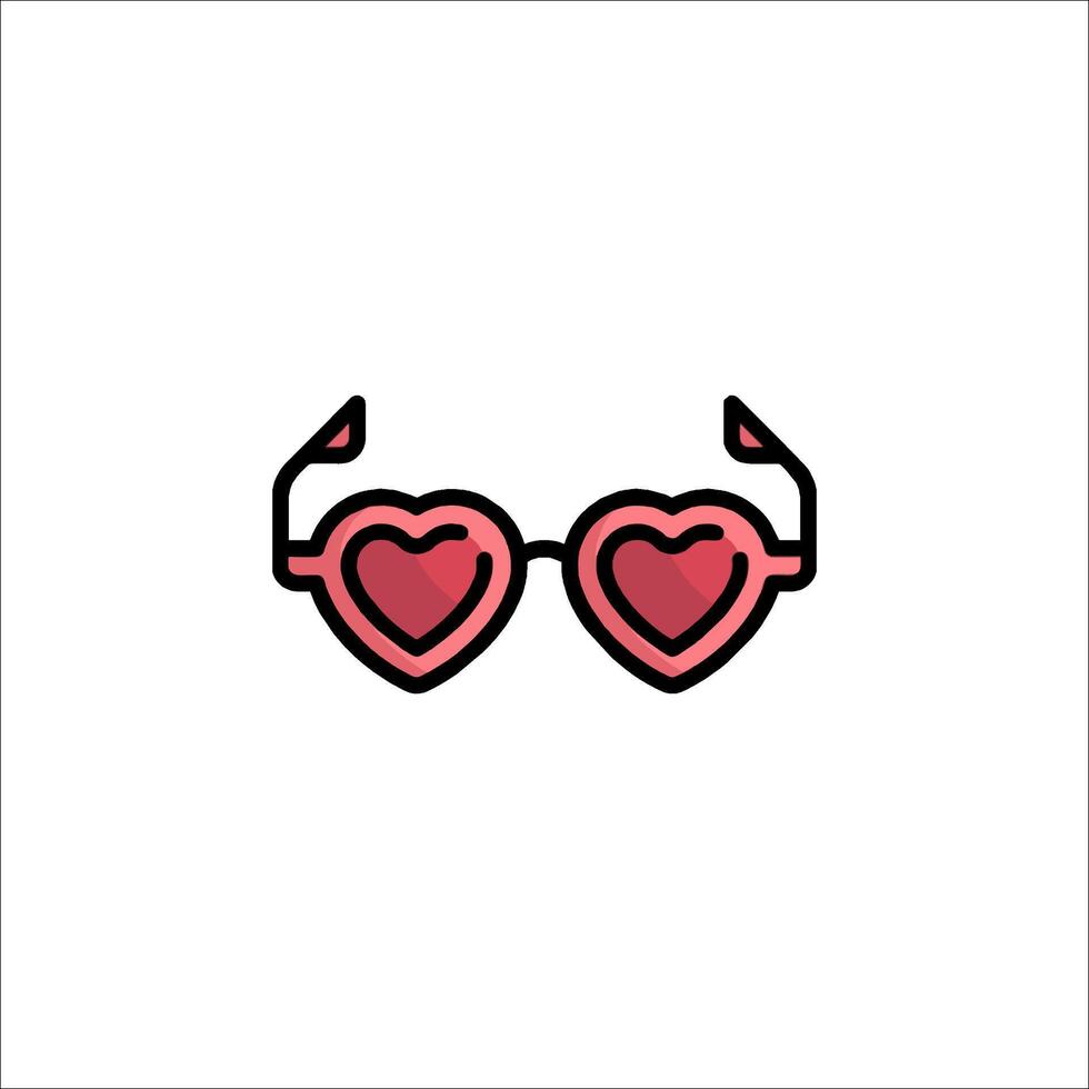 A pair of glasses with hearts on them vector