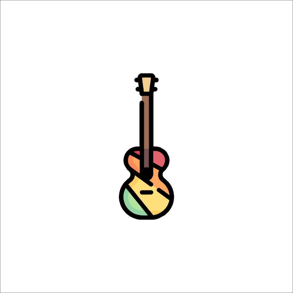 A colorful guitar icon on a white background vector