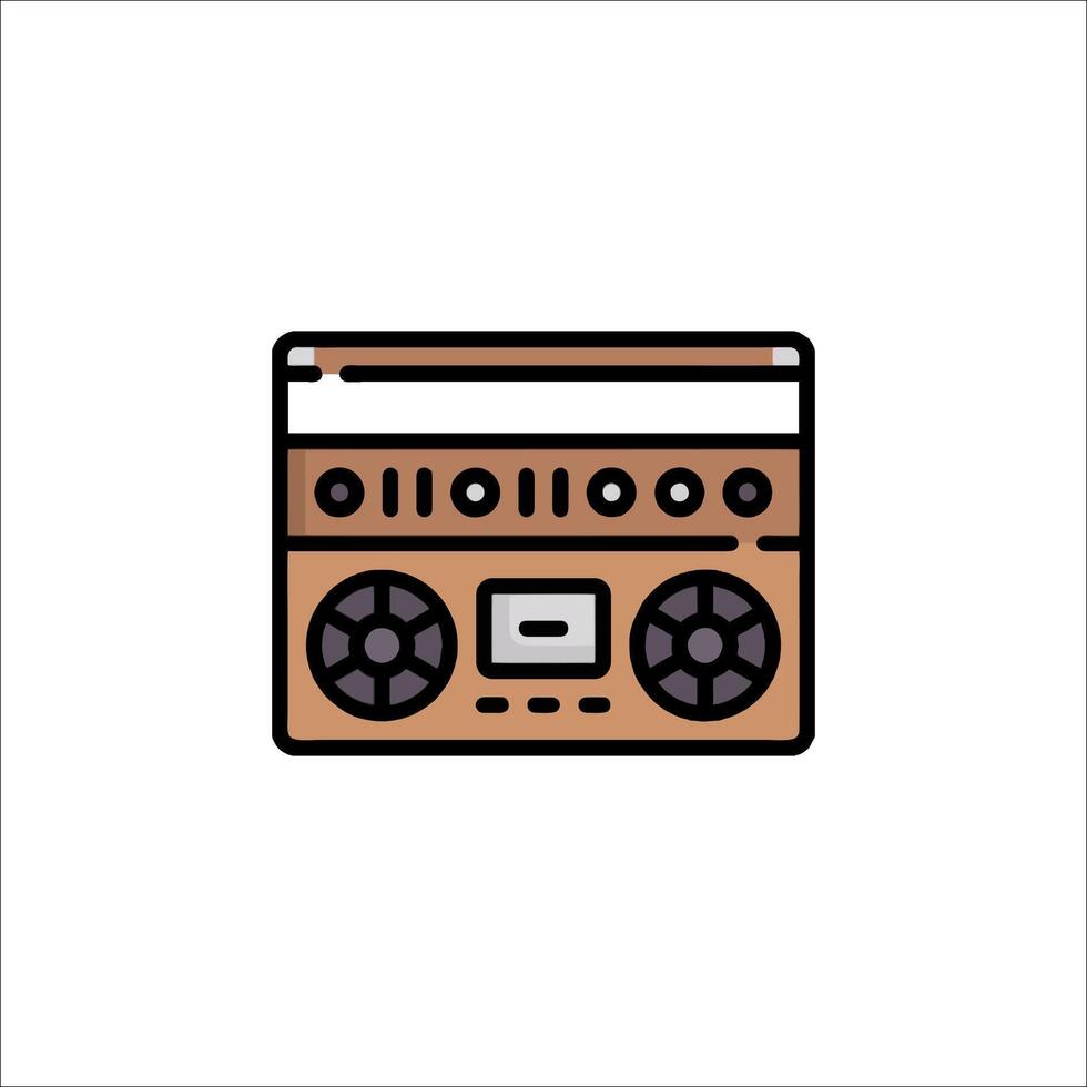 A cassette player icon on a white background vector