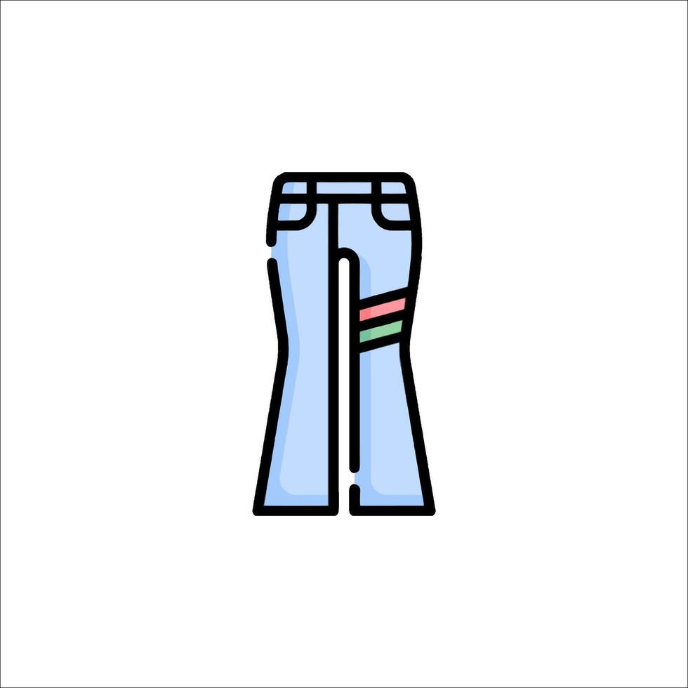 A pair of jeans with a rainbow stripe on the side vector