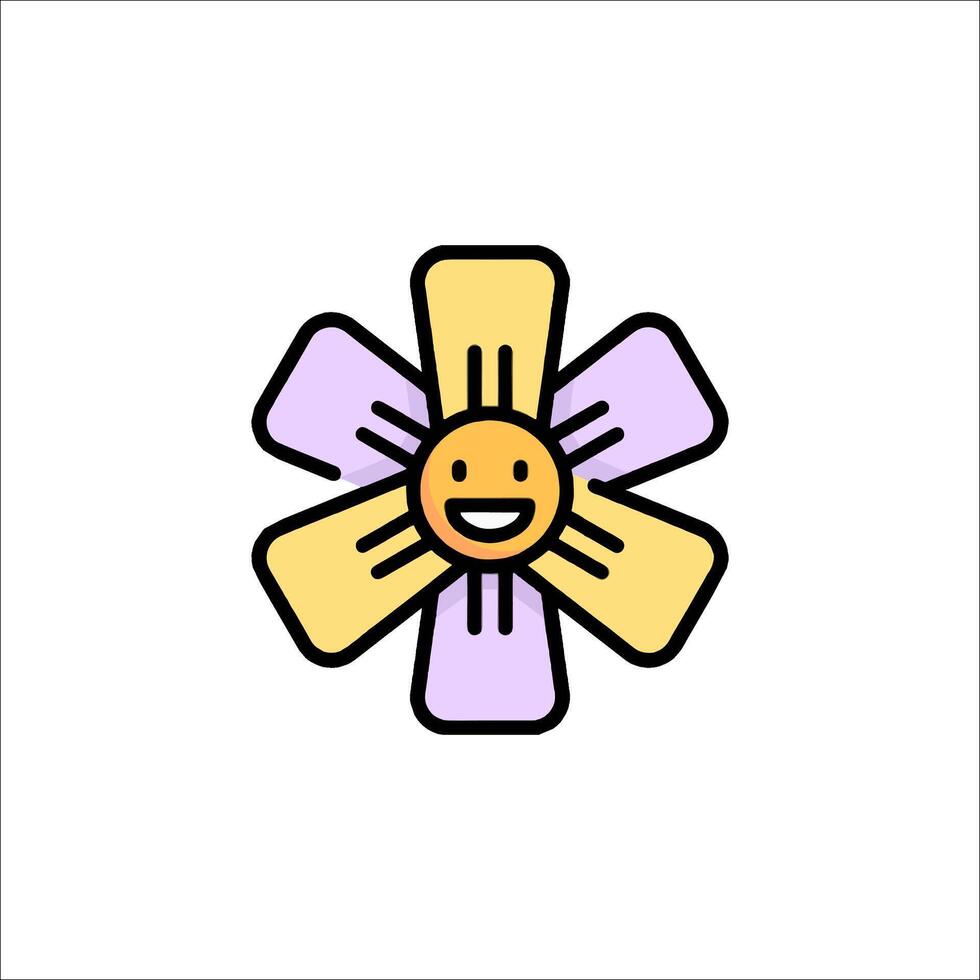 A flower with a smiley face on it vector