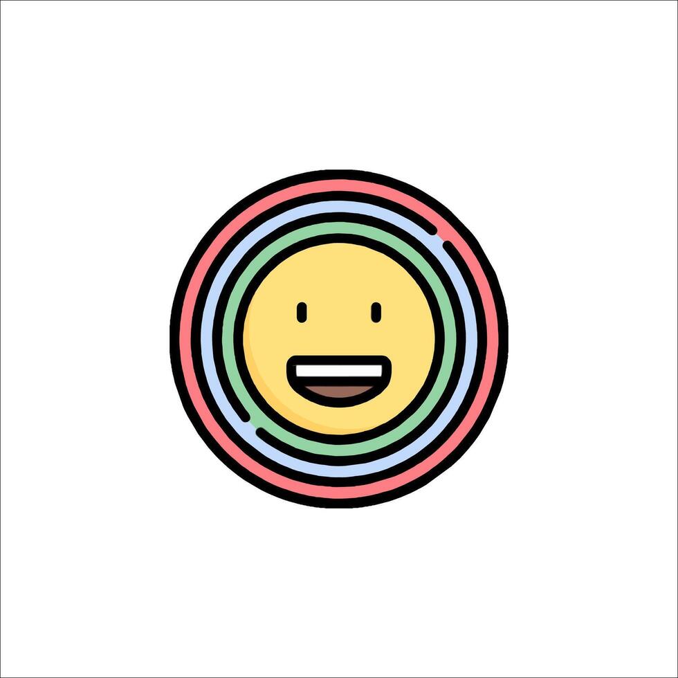 A colorful emoticion with a smiley face vector