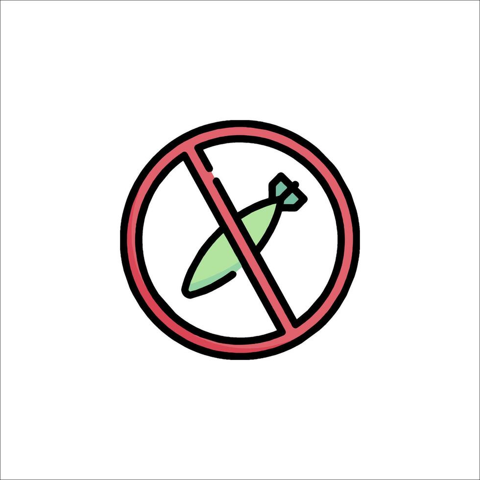 No bomb sign icon isolated on white background vector