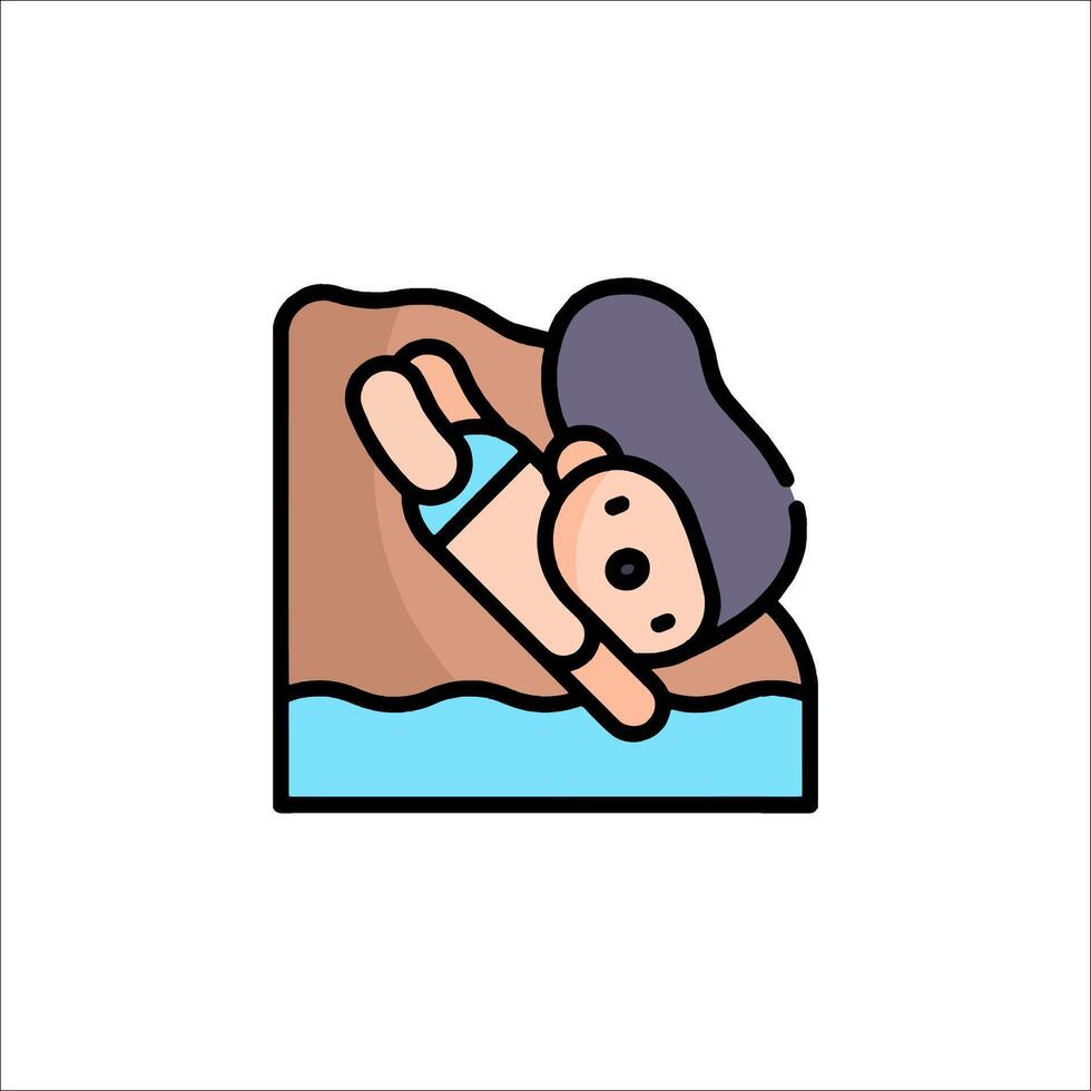 A cartoon character lying on the beach vector