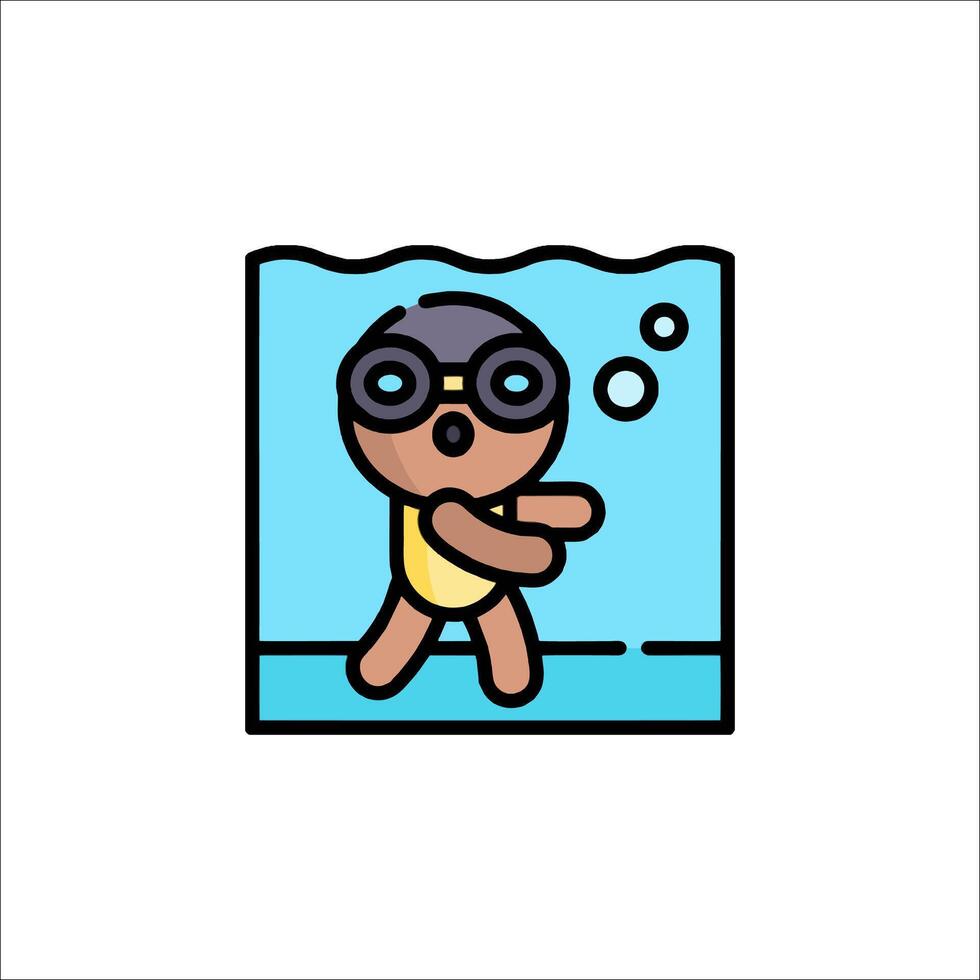 A cartoon character swimming in the water vector