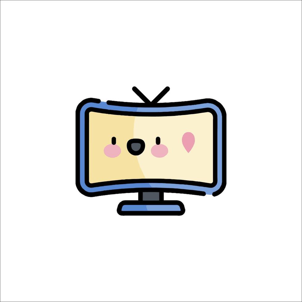 A cartoon television with a heart on it vector