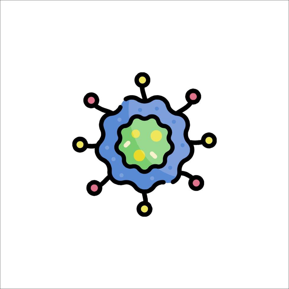A cartoon virus with dots on it vector