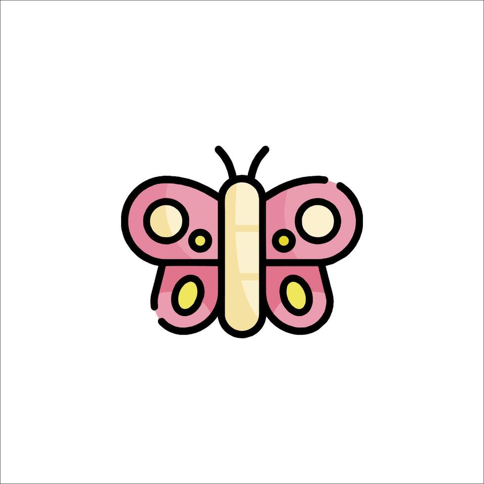A pink butterfly icon on a white background vector
