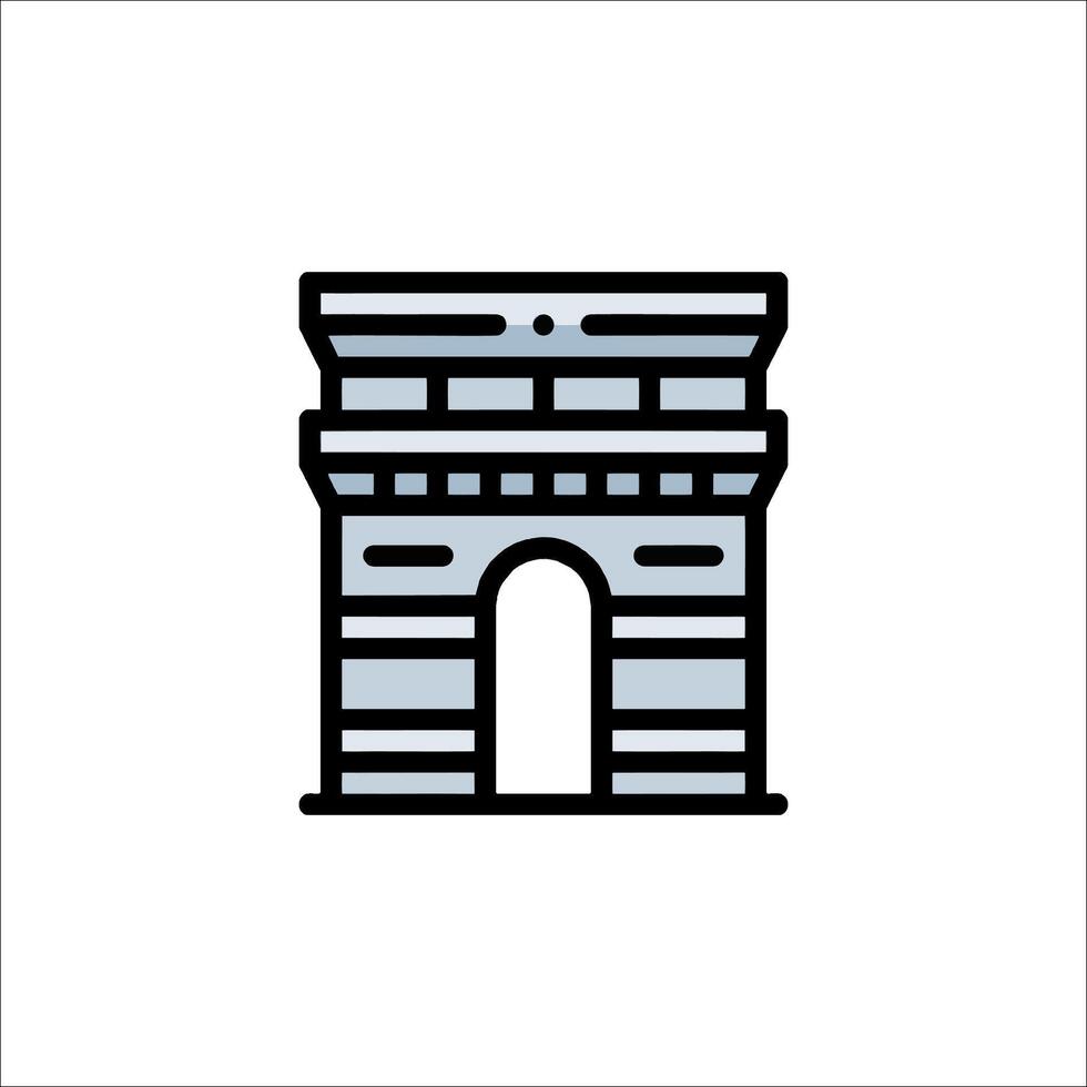 The arc de triomphe icon in a line style vector
