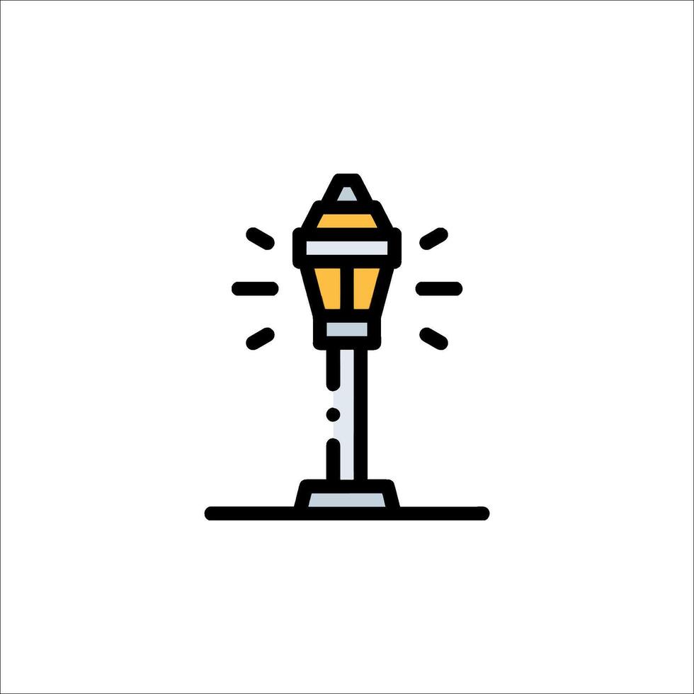 A street light with a light bulb on top vector