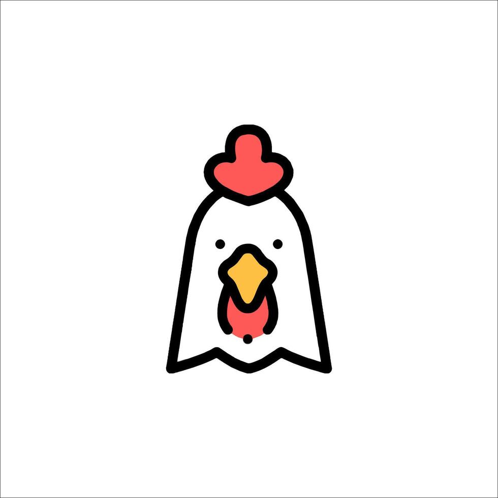 A chicken logo with a red hat on it vector