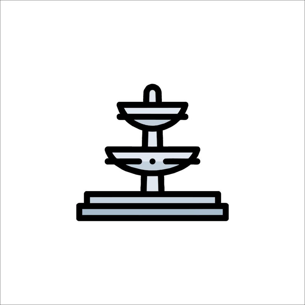 A fountain icon in a line style vector