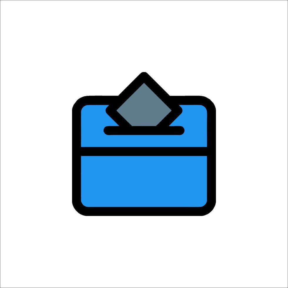A blue box with a paper in it vector