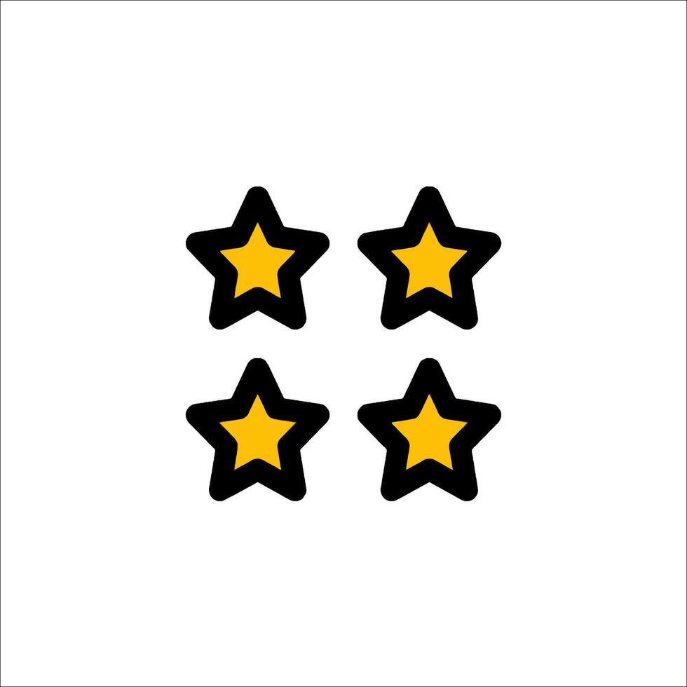 Five stars icon on white background vector