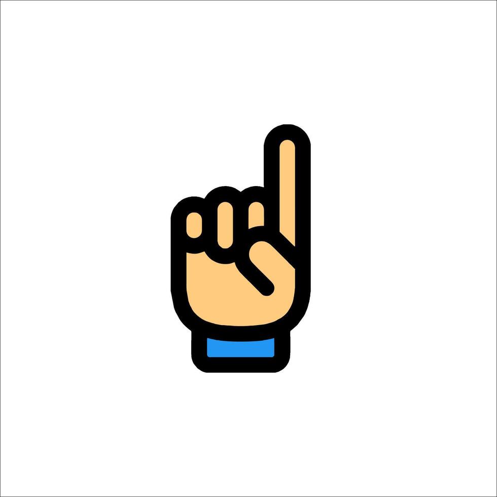 A hand with a finger up and a finger pointing vector