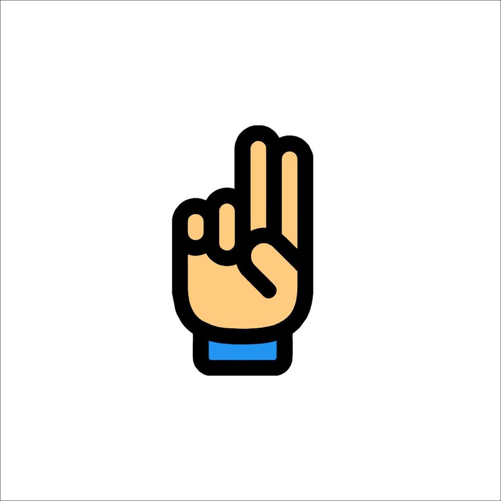 A hand with two fingers up and a finger pointing vector