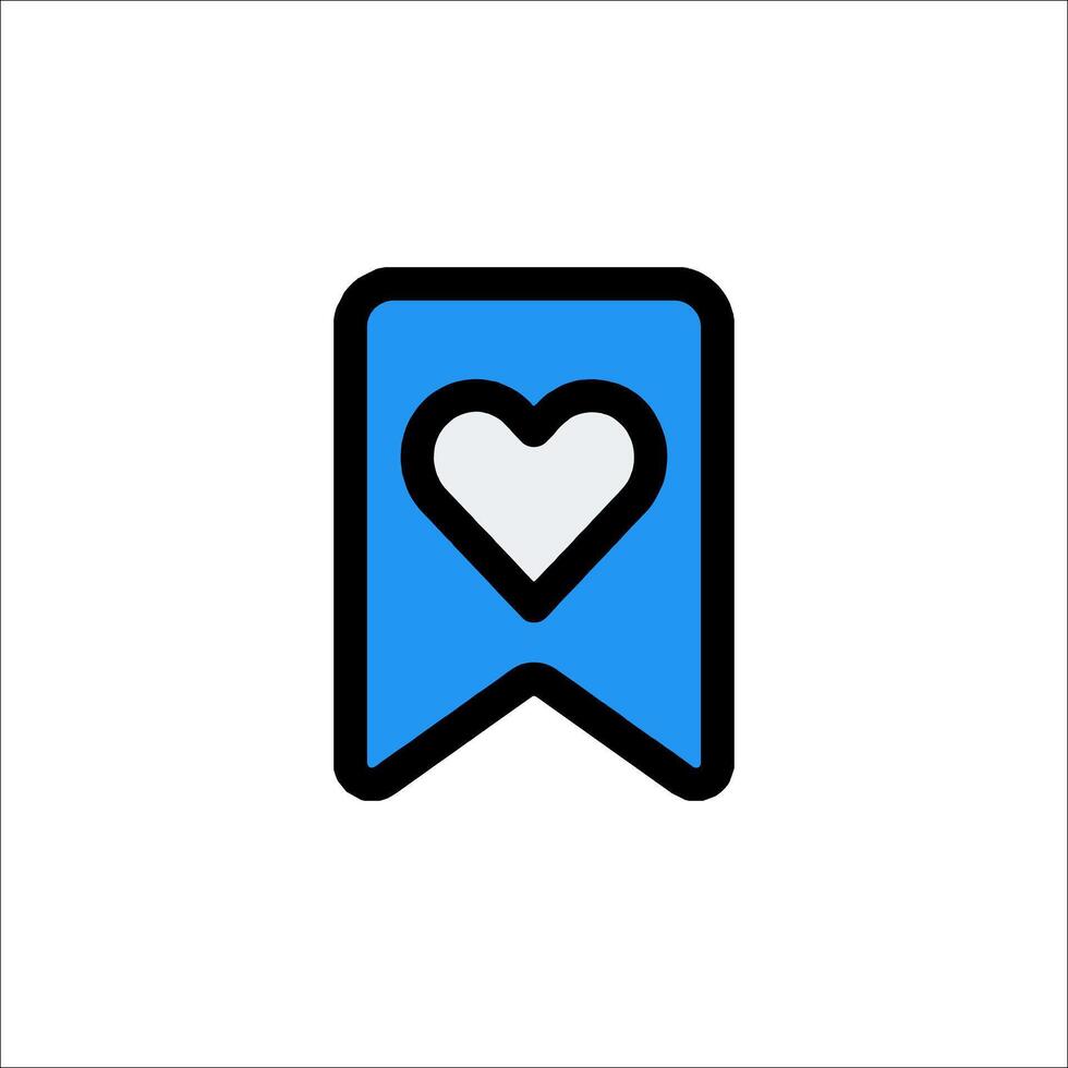 A blue and white heart icon on a white background vector