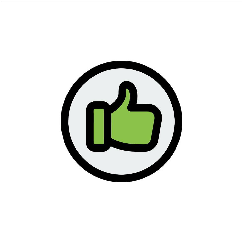 A green thumb up icon in a circle vector