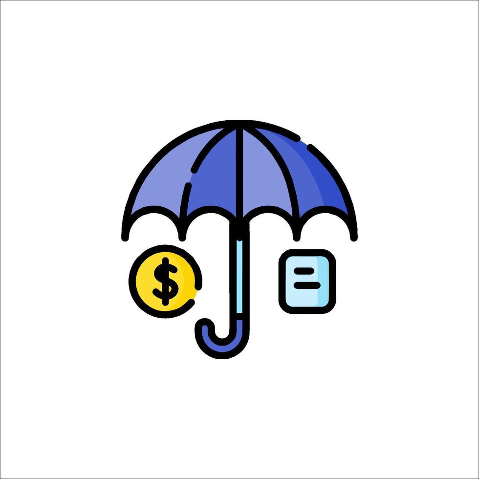 An umbrella and dollar sign icon vector