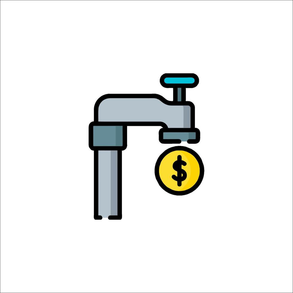 A faucet with a dollar sign on it vector