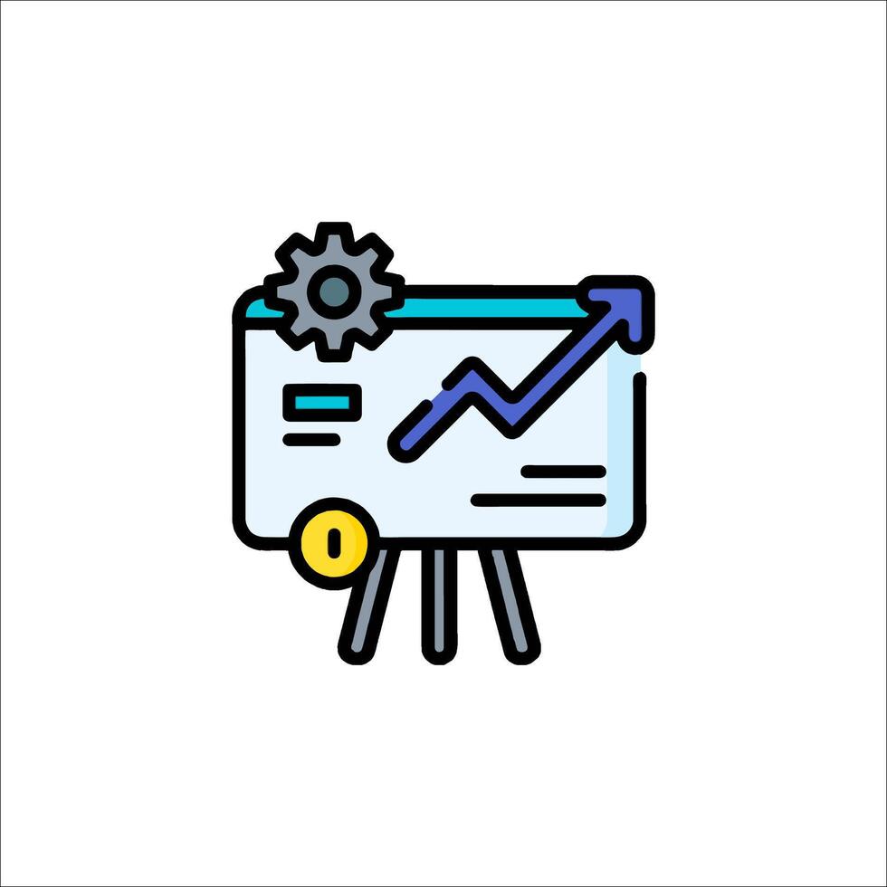 A presentation with a graph on a white background vector