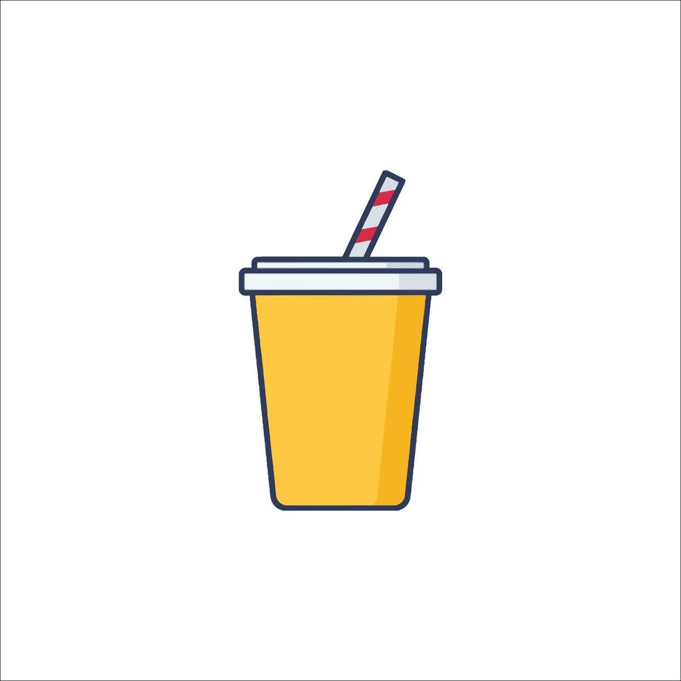 A drink with a straw and a straw in it vector